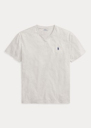 Koszulki Ralph Lauren Classic Fit V-Neck T-Shirt Męskie Szare | ADRZ7599