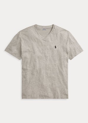 Koszulki Ralph Lauren Classic Fit V-Neck T-Shirt Męskie Szare | MPKB7747