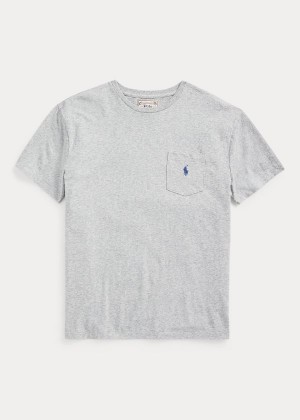 Koszulki Ralph Lauren Classic Slub Pocket T-Shirt Męskie Szare | XKMW2449