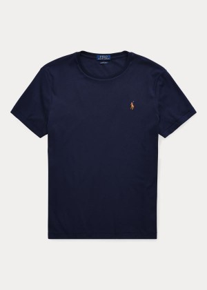 Koszulki Ralph Lauren Classic Soft Cotton T-Shirt Męskie Granatowe | VXXK6240