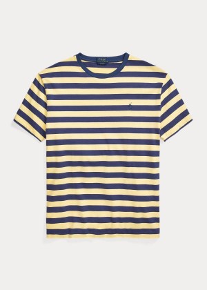 Koszulki Ralph Lauren Classic Striped Jersey T-Shirt Męskie Granatowe Żółte | LRVF8193