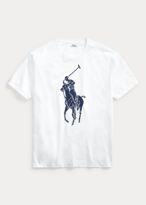 Koszulki Ralph Lauren Custom Slim Fit Jersey T-Shirt Męskie Białe | WQUN5927