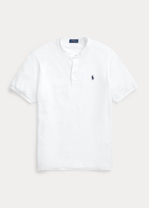 Koszulki Ralph Lauren Featherweight Mesh Henley Męskie Białe | HUYH6804