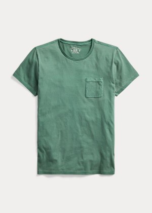 Koszulki Ralph Lauren Garment-Dyed Pocket T-Shirt Męskie Zielone | YIKK4334