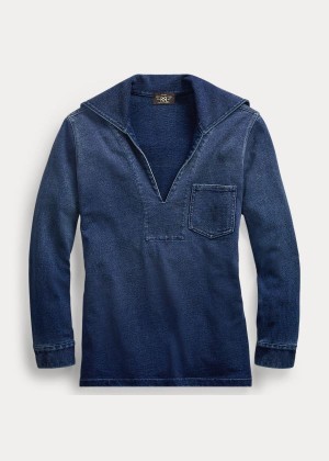 Koszulki Ralph Lauren Indigo Sailor Shirt Damskie Indygo | SNPI6227