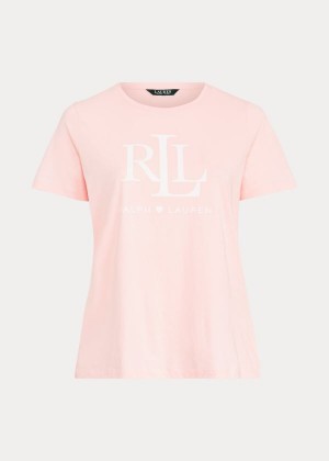 Koszulki Ralph Lauren Pink Pony LRL Jersey Tee Damskie Różowe | AHDN9881