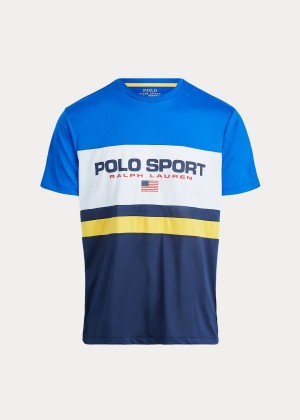 Koszulki Ralph Lauren Polo Sport Performance T-Shirt Męskie Granatowe Kolorowe | VRHM4071