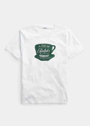 Koszulki Ralph Lauren Ralph's Coffee T-Shirt Męskie Białe | SUMN5121