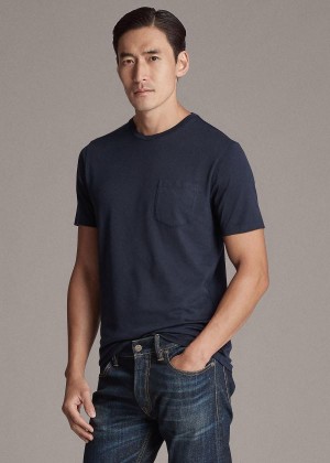 Koszulki Ralph Lauren Relaxed Fit Pocket T-Shirt Męskie Granatowe | RKZH7664