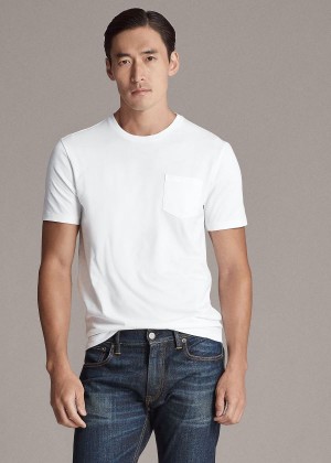 Koszulki Ralph Lauren Relaxed Fit Pocket T-Shirt Męskie Białe | ELDY8087