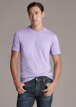 Koszulki Ralph Lauren Relaxed Fit Pocket T-Shirt Męskie Fioletowe | VAXZ7677