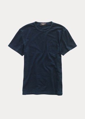 Koszulki Ralph Lauren Slub Pocket Tee Męskie Indygo | RTUY9336