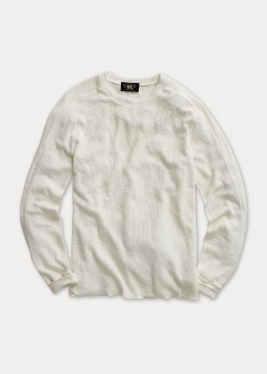 Koszulki Ralph Lauren Textured Crewneck Męskie Białe | ROBJ6284