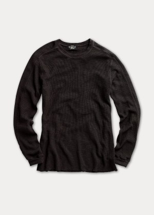 Koszulki Ralph Lauren Textured Crewneck Męskie Czarne | SQWV1589