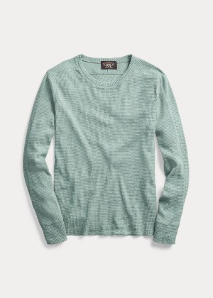 Koszulki Ralph Lauren Waffle-Knit Crewneck Męskie Oliwkowe | QKLT8191