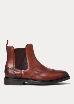 Kozaki Ralph Lauren Asher Wingtip Chelsea Boot Męskie Szare | KVSL4612