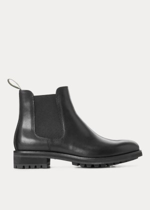 Kozaki Ralph Lauren Bryson Leather Chelsea Boot Męskie Czarne | HSNE8424