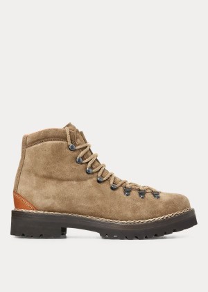 Kozaki Ralph Lauren Fidel Suede Boot Męskie Khaki | ARKO9308