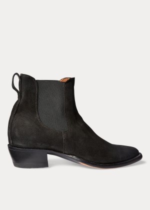 Kozaki Ralph Lauren Plainview Suede Chelsea Boot Męskie Czarne | DWNT8001