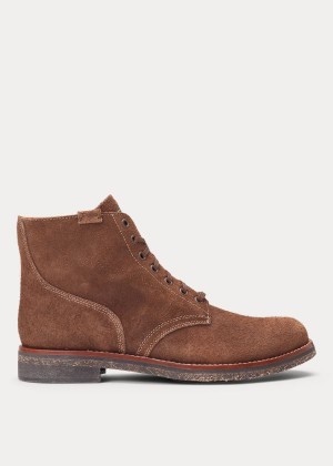 Kozaki Ralph Lauren Suede Army Boot Męskie Czekolada Brązowe | QKCH7145