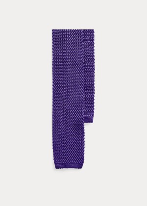 Krawaty Ralph Lauren Knit Mulberry Silk Tie Męskie Fioletowe | REFE6938