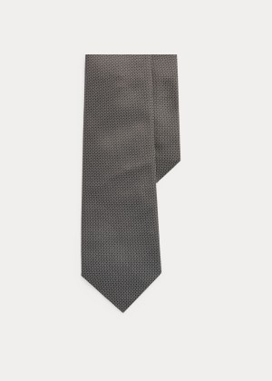 Krawaty Ralph Lauren Micro-Pin Dot Silk Tie Męskie Czarne | WXNQ9311