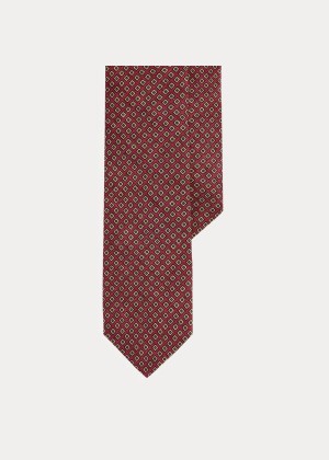 Krawaty Ralph Lauren Neat Linen Narrow Tie Męskie Różowe | EOGA4575