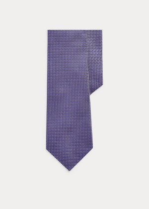 Krawaty Ralph Lauren Patterned Silk Tie Męskie Granatowe Fioletowe | DSOB9282