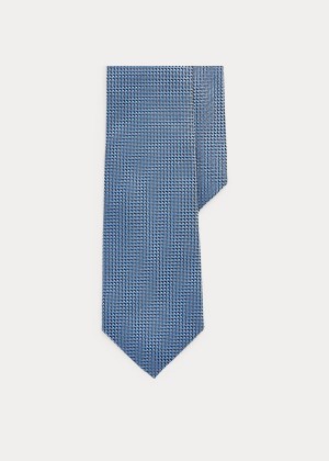 Krawaty Ralph Lauren Patterned Silk Tie Męskie Granatowe Głęboka Niebieskie | QVIR3523