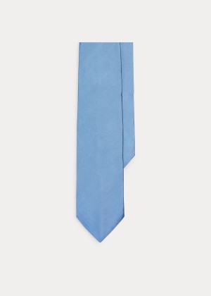 Krawaty Ralph Lauren Peau de Soie Narrow Tie Męskie Niebieskie | MGPT9011