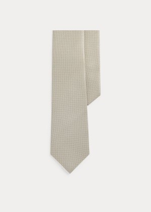 Krawaty Ralph Lauren Pin Dot Silk Foulard Tie Męskie Szare | JJTN4392