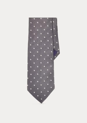 Krawaty Ralph Lauren Polka-Dot Silk Satin Tie Męskie Ciemny Szare | TBQD0055