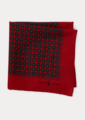 Krawaty Ralph Lauren Wool Challis Pocket Square Męskie Czerwone | SAMD9053