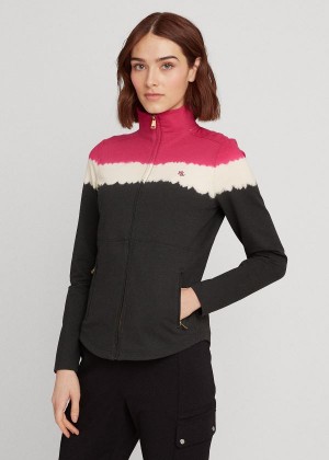 Kurtki Ralph Lauren Cotton-Blend Mockneck Jacket Damskie Głęboka Fuksja Kolorowe | IONL3324