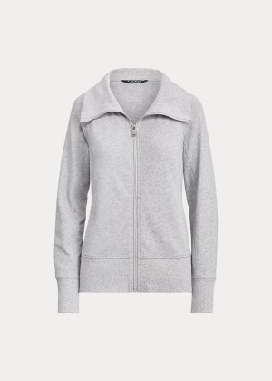 Kurtki Ralph Lauren Cotton Full-Zip Jacket Damskie Szare | HDZG5839