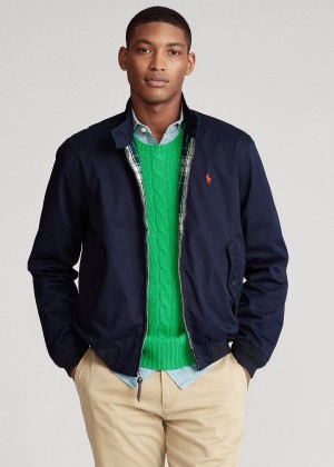 Kurtki Ralph Lauren Cotton Twill Jacket Męskie Granatowe | BSHR5617