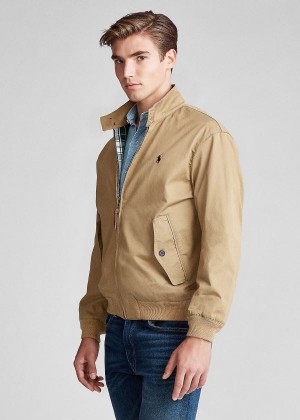 Kurtki Ralph Lauren Cotton Twill Jacket Męskie Brązowe | GXUS7982