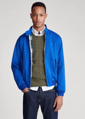 Kurtki Ralph Lauren Cotton Twill Jacket Męskie Jasny Niebieskie | OKTX4617