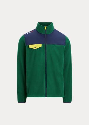 Kurtki Ralph Lauren Fleece Mockneck Jacket Męskie Zielone Kolorowe | KGPO2587