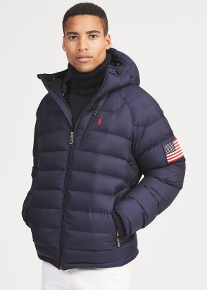 Kurtki Ralph Lauren Glacier Heated Down Jacket Męskie Granatowe | GPWA5759