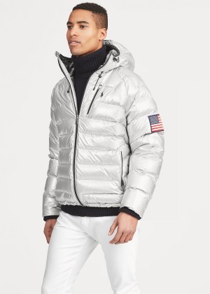 Kurtki Ralph Lauren Glacier Heated Down Jacket Męskie Srebrne | XIBW1722