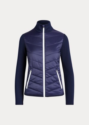 Kurtki Ralph Lauren Hybrid Golf Jacket Damskie Granatowe | KFSB6707