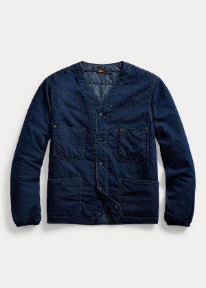 Kurtki Ralph Lauren Indigo Twill Liner Jacket Męskie Indygo | DUVW1017