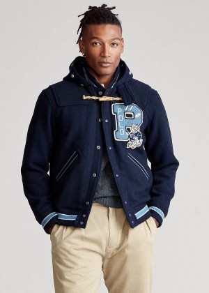 Kurtki Ralph Lauren Letterman Toggle Jacket Męskie Granatowe | SQRD4039