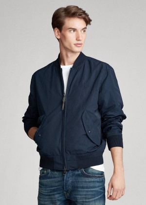 Kurtki Ralph Lauren Lightweight Bomber Jacket Męskie Granatowe | UTWF9392