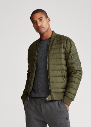 Kurtki Ralph Lauren Packable Bomber Jacket Męskie Oliwkowe | IQJB2551