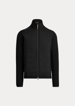 Kurtki Ralph Lauren Paneled Stretch Terry Jacket Męskie Czarne | JCVN7016