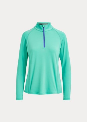 Kurtki Ralph Lauren Performance Golf Quarter-Zip Damskie Zielone | PQKT6200