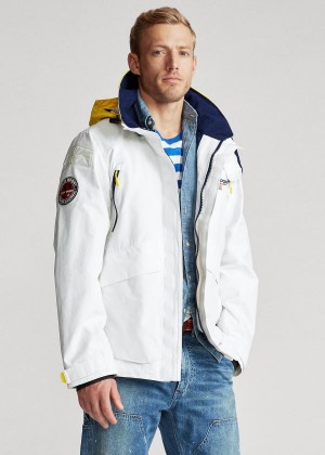 Kurtki Ralph Lauren Polo Sport Hooded Jacket Męskie Białe | IRMC7401