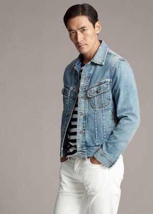 Kurtki Ralph Lauren Slim Fit Denim Trucker Jacket Męskie Indygo | VSSE5835